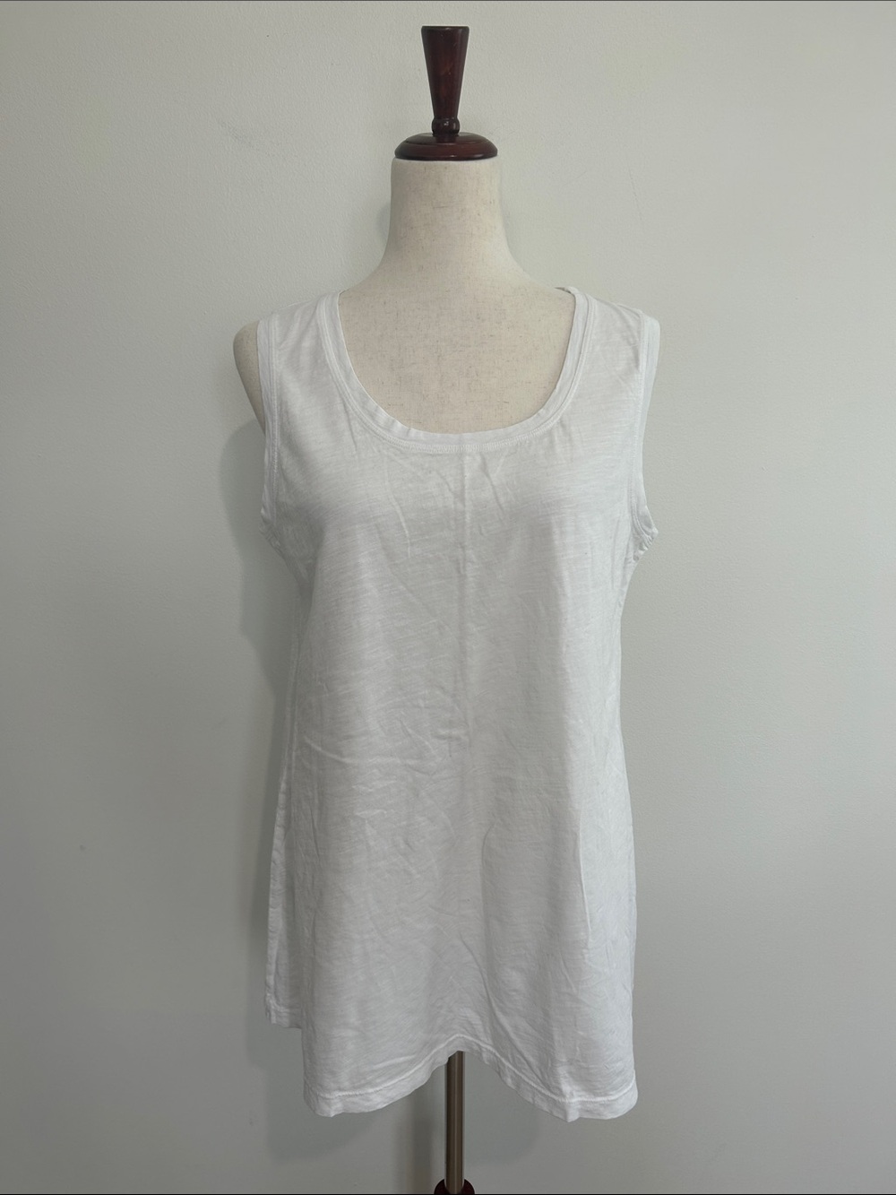 Flax 100% Cotton White Scoop Neck Tank Top Size Small 6 8 10 NWT
